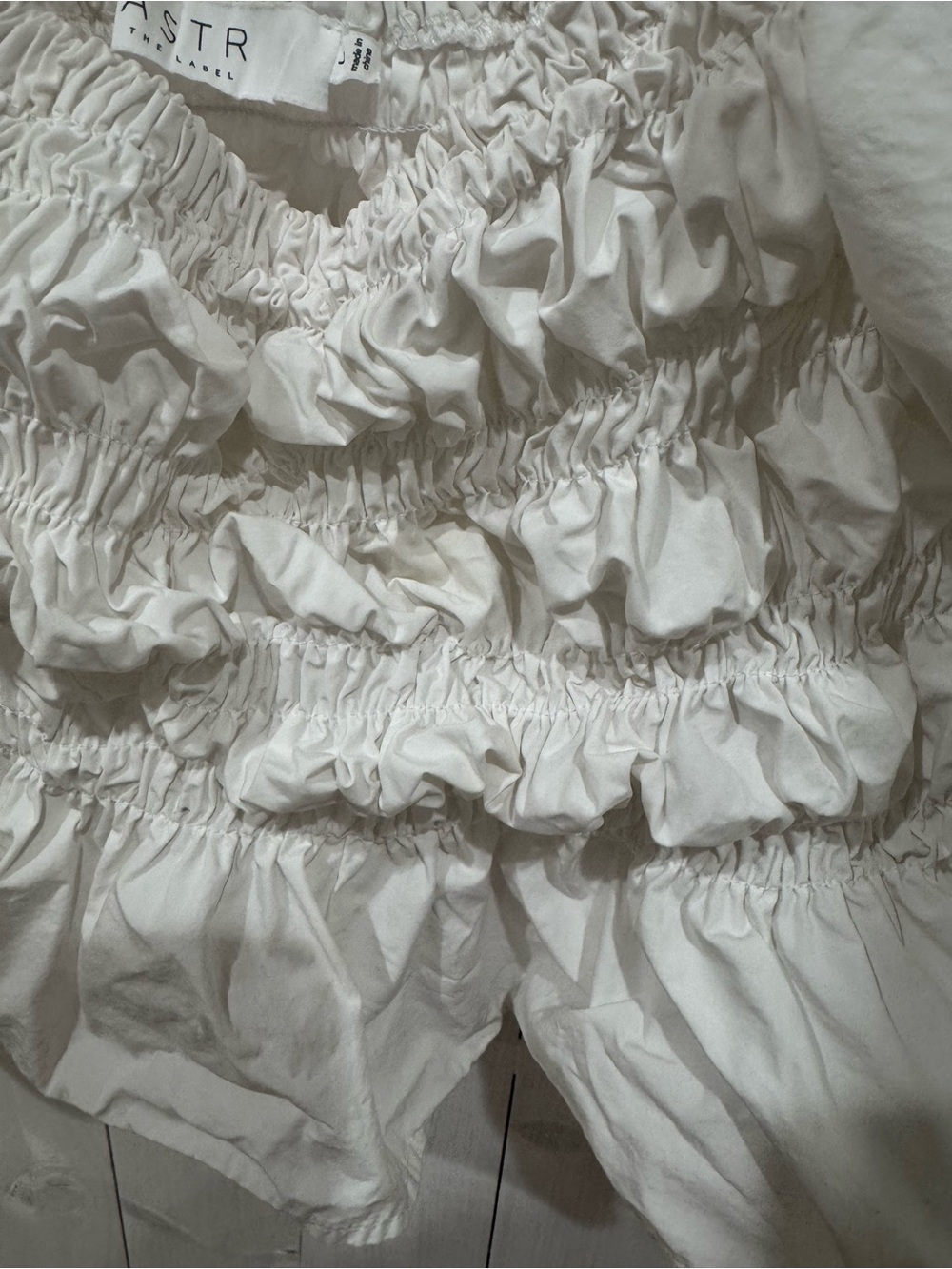 Astr White Smocked Square-Neck Peplum Blouse - Picture 7 of 7
